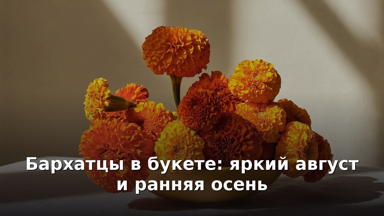 Бархатцы в букете: яркий август и ранняя осень