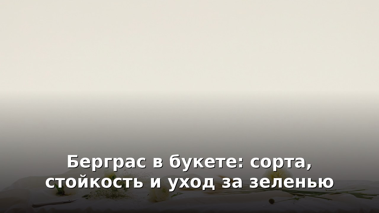 Берграс в букете: сорта, стойкость и уход за зеленью