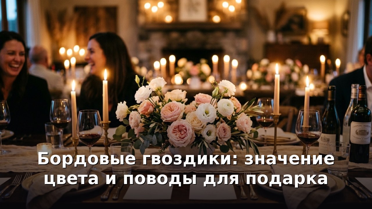 Бордовые гвоздики: значение цвета и поводы для подарка