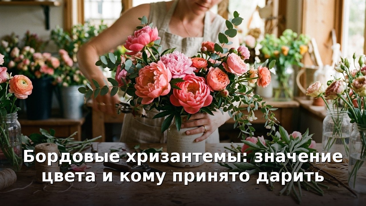 Бордовые хризантемы: значение цвета и кому принято дарить