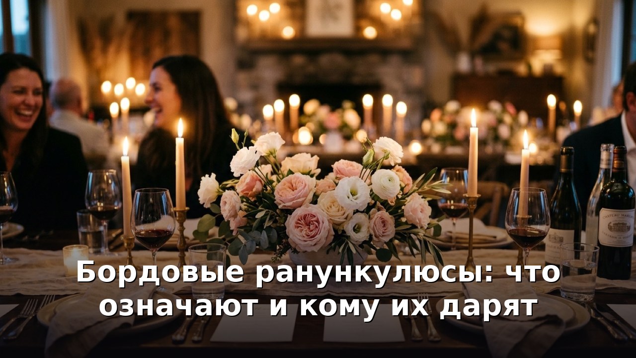 Бордовые ранункулюсы: что означают и кому их дарят