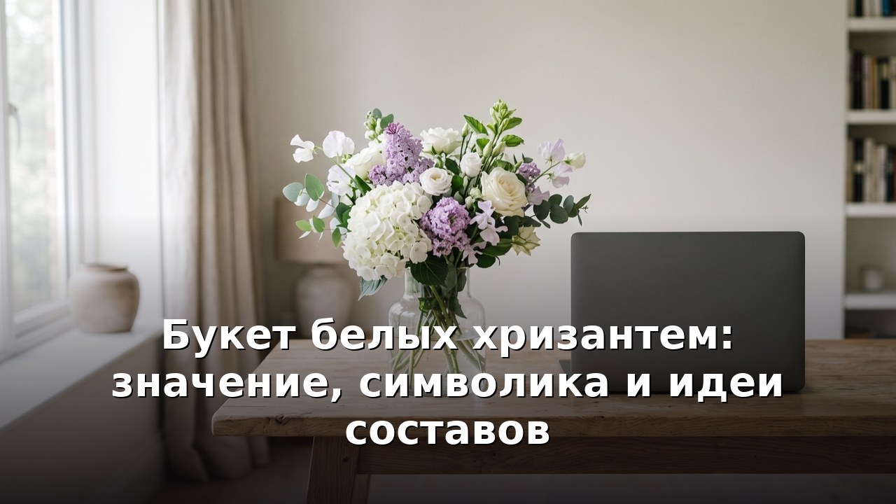 Букет белых хризантем: значение, символика и идеи составов