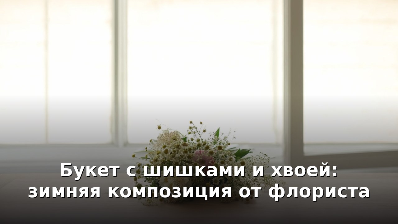 Букет с шишками и хвоей: зимняя композиция от флориста