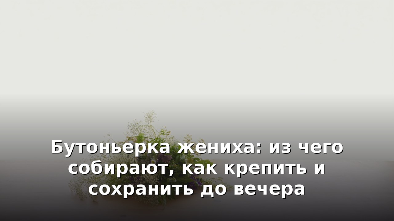 Бутоньерка жениха: из чего собирают, как крепить и сохранить до вечера