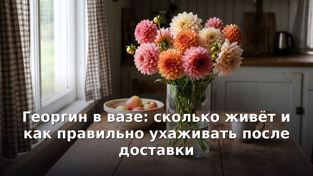 Георгин в вазе: сколько живёт и как правильно ухаживать после доставки