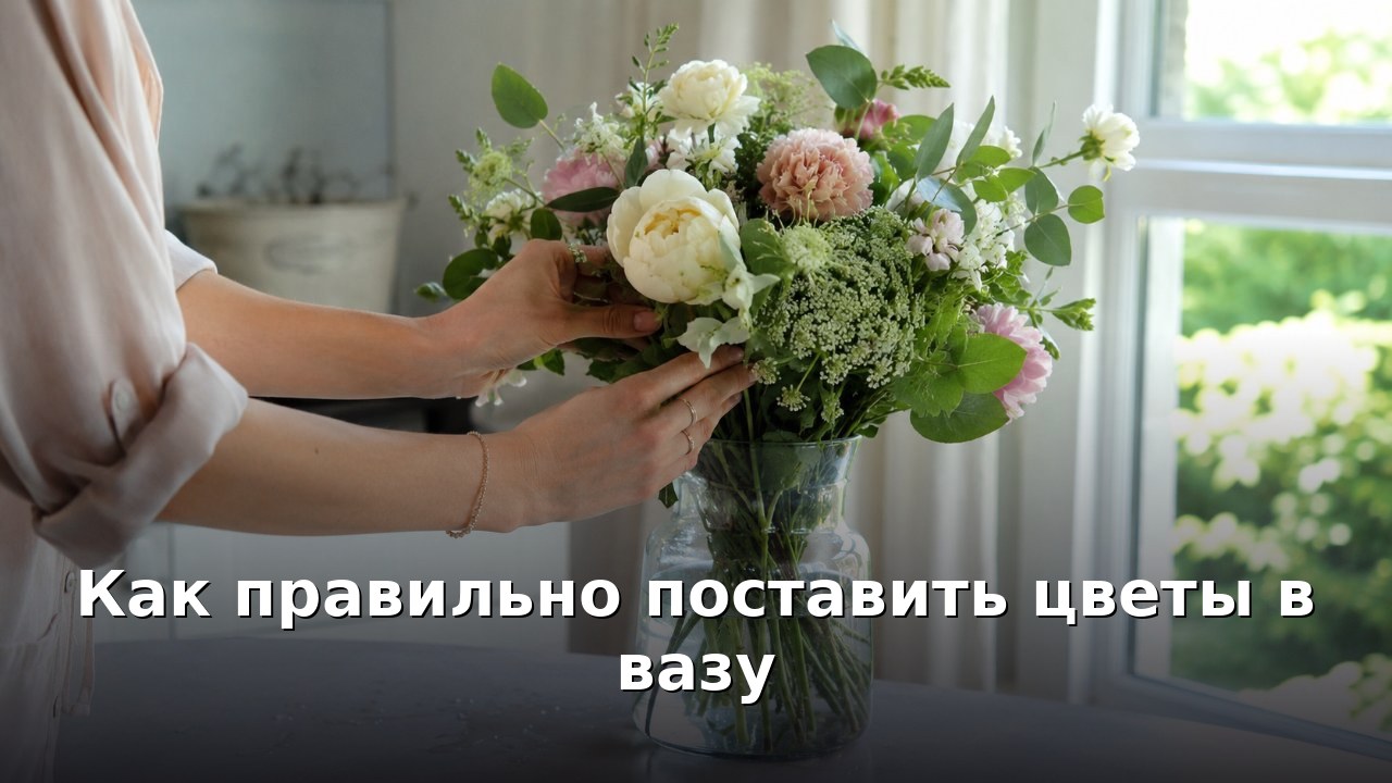 Как правильно поставить цветы в вазу