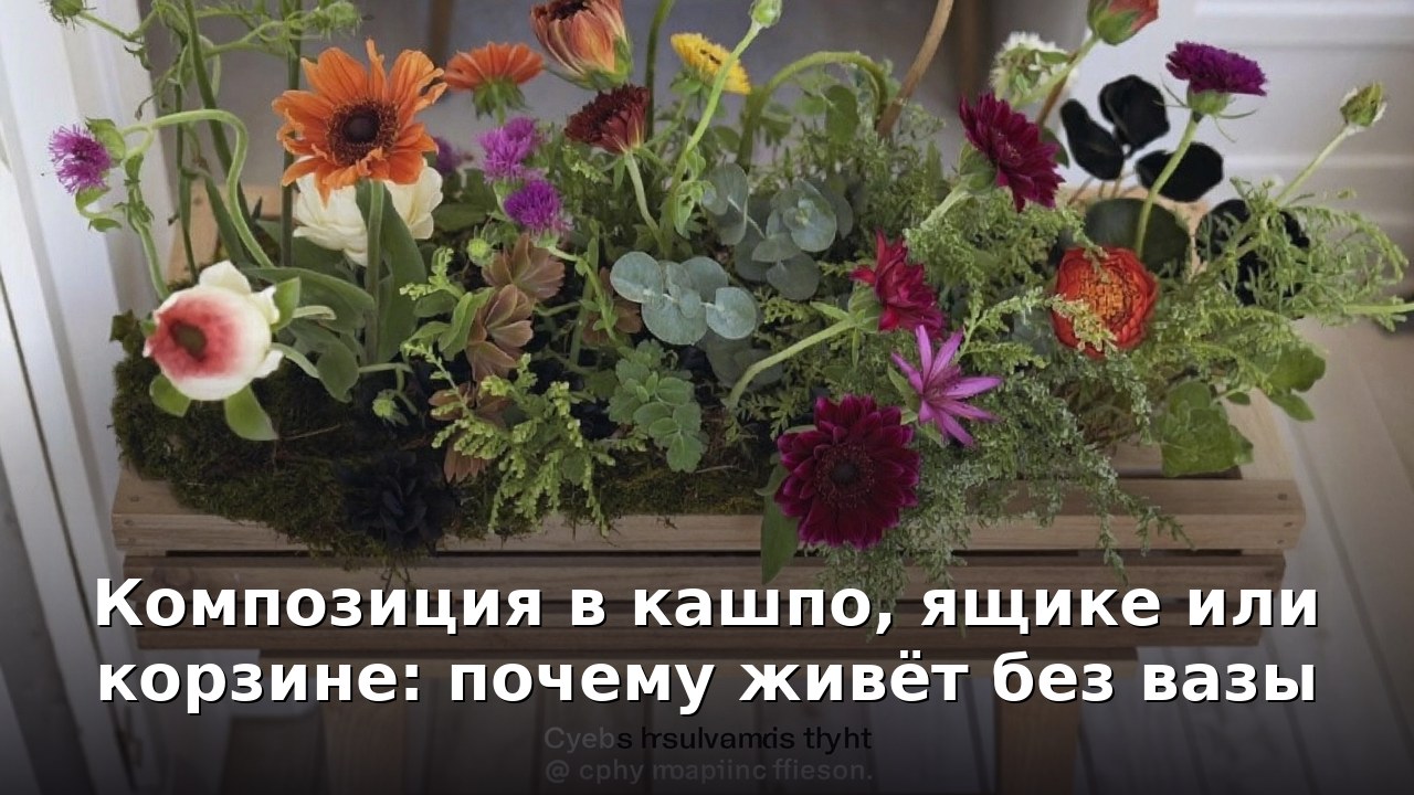 Композиция в кашпо, ящике или корзине: почему живёт без вазы
