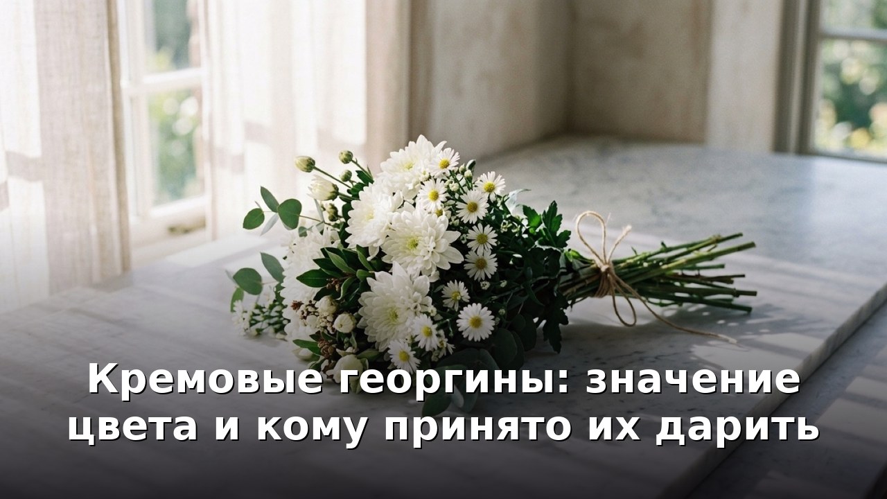 Кремовые георгины: значение цвета и кому принято их дарить