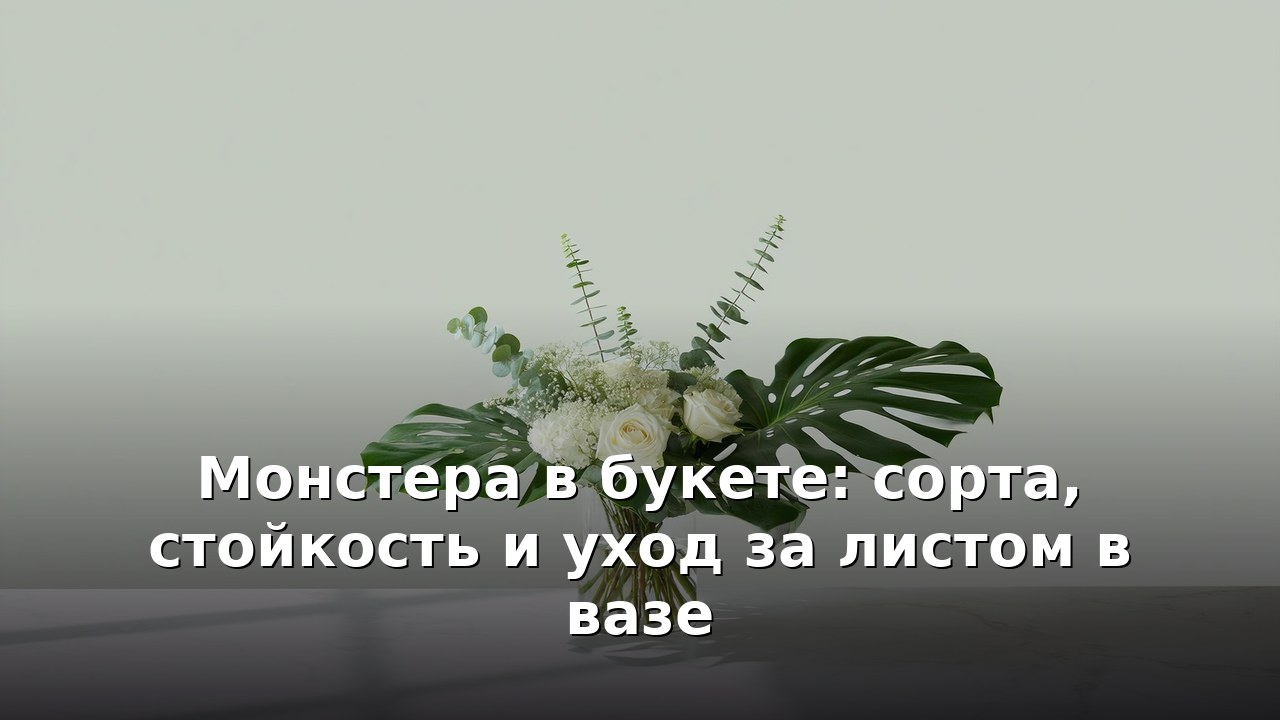 Монстера в букете: сорта, стойкость и уход за листом в вазе