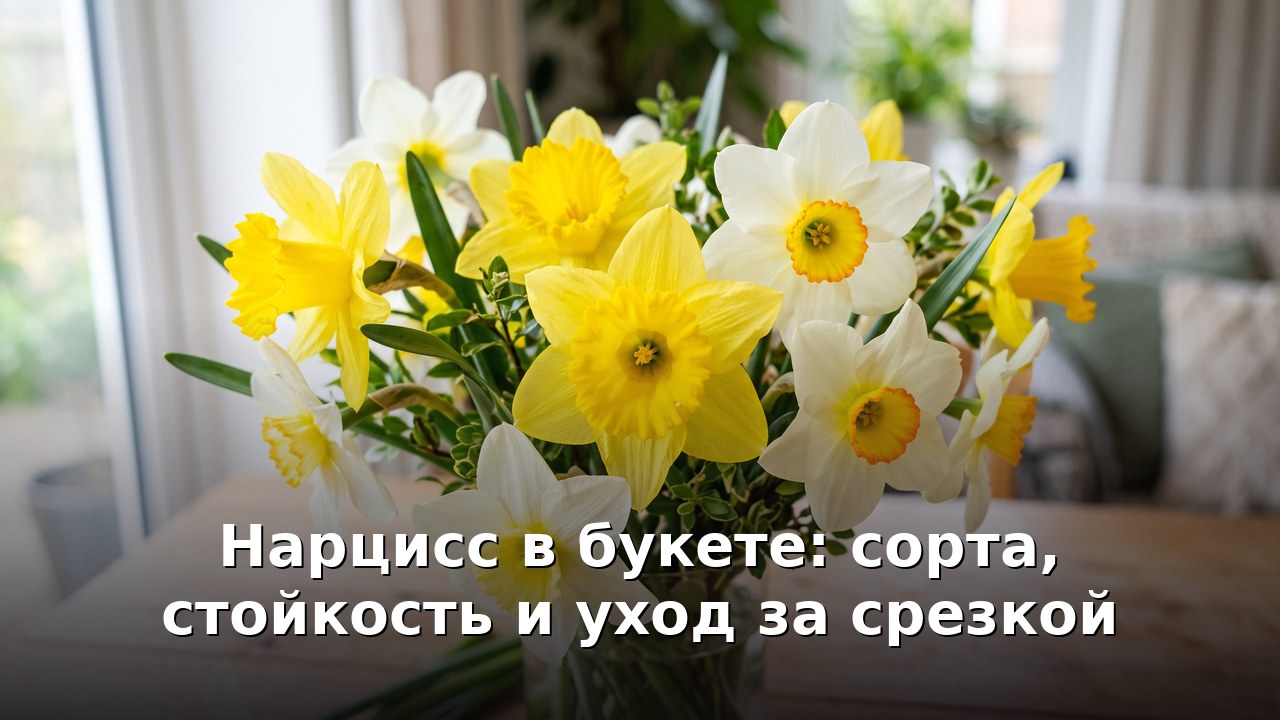 Нарцисс в букете: сорта, стойкость и уход за срезкой