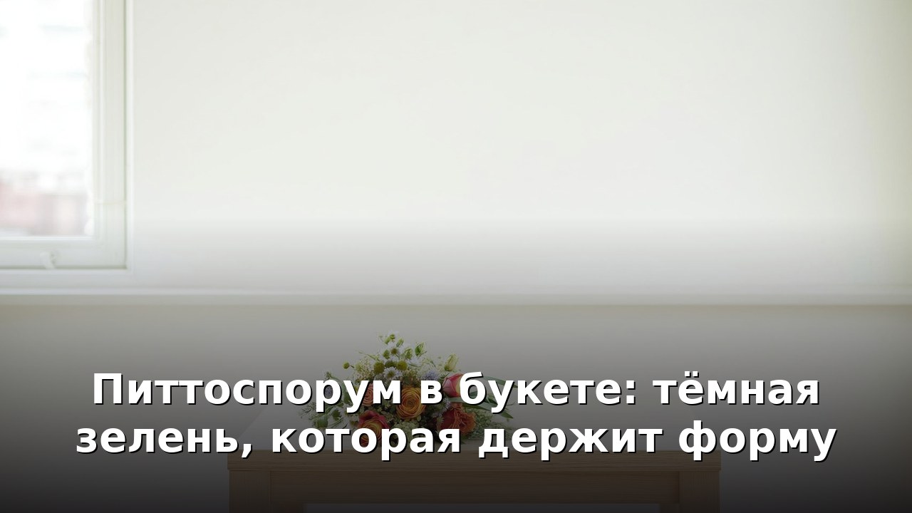 Питтоспорум в букете: тёмная зелень, которая держит форму