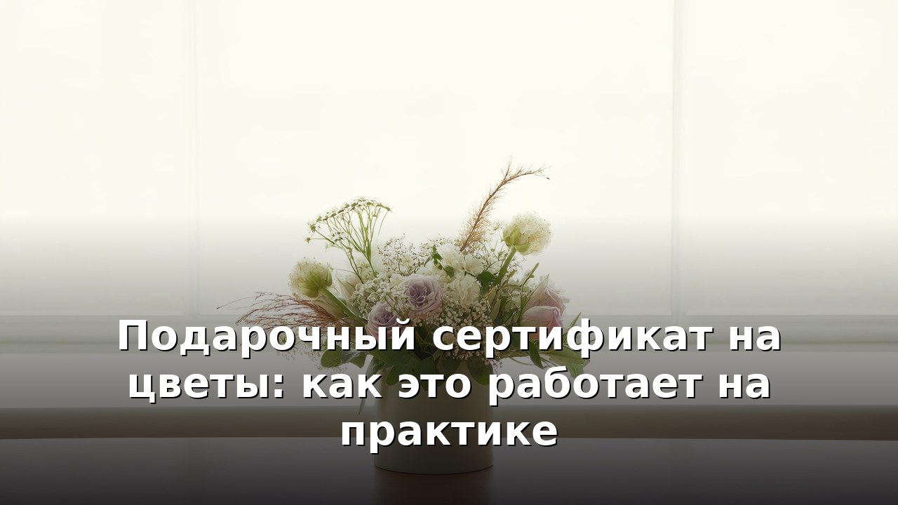 Подарочный сертификат на цветы: как это работает на практике
