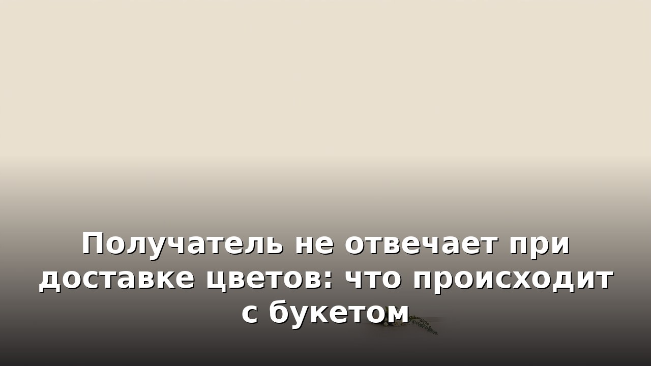 Получатель не отвечает при доставке цветов: что происходит с букетом
