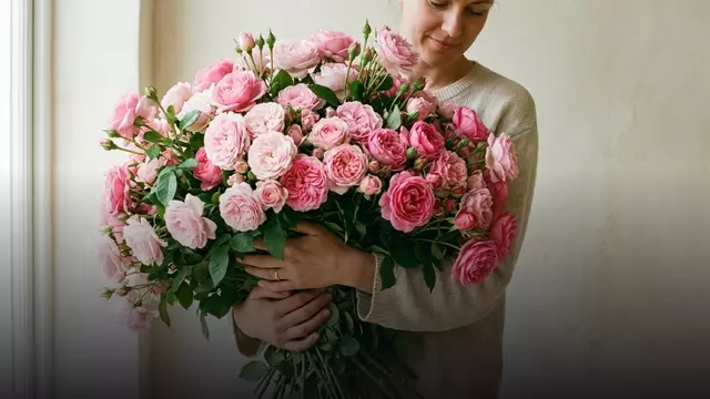 Рождественский букет из белых и красных цветов: идеи на 7 января