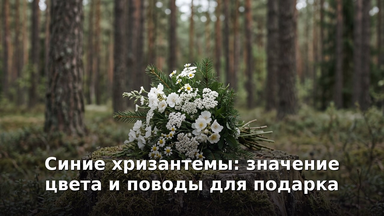 Синие хризантемы: значение цвета и поводы для подарка