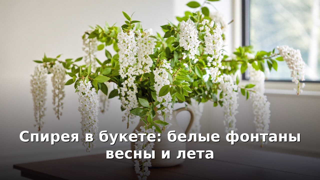 Спирея в букете: белые фонтаны весны и лета