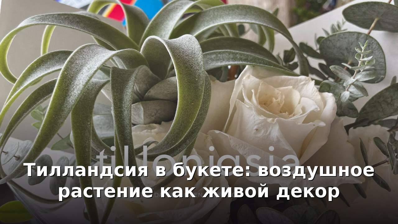 Тилландсия в букете: воздушное растение как живой декор
