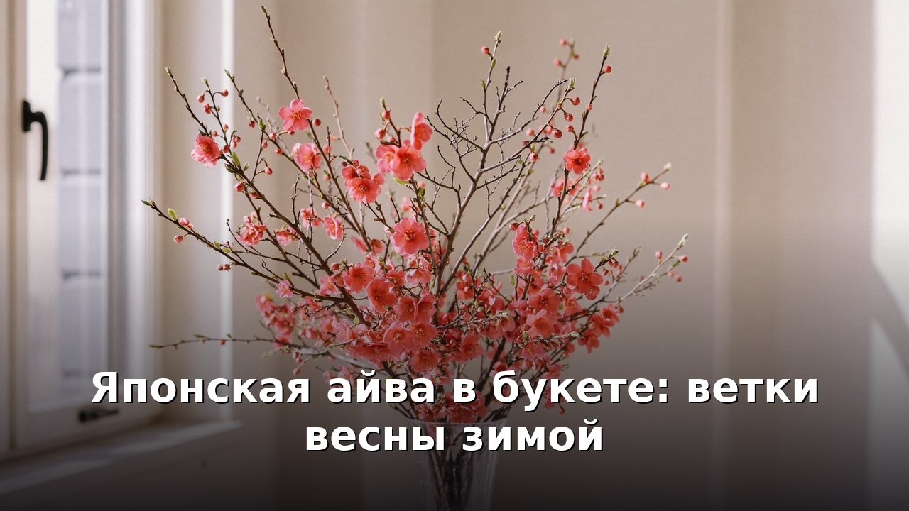 Японская айва в букете: ветки весны зимой