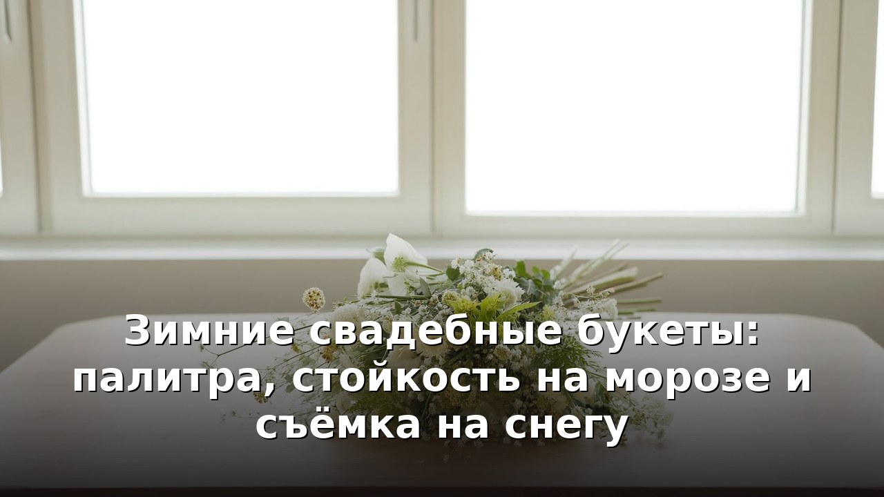 Зимние свадебные букеты: палитра, стойкость на морозе и съёмка на снегу