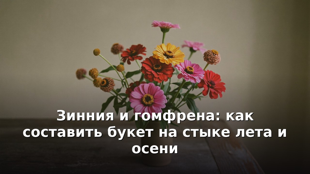 Зинния и гомфрена: как составить букет на стыке лета и осени