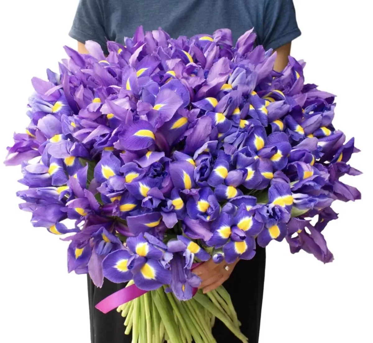 Bouquet of 101 blue irises