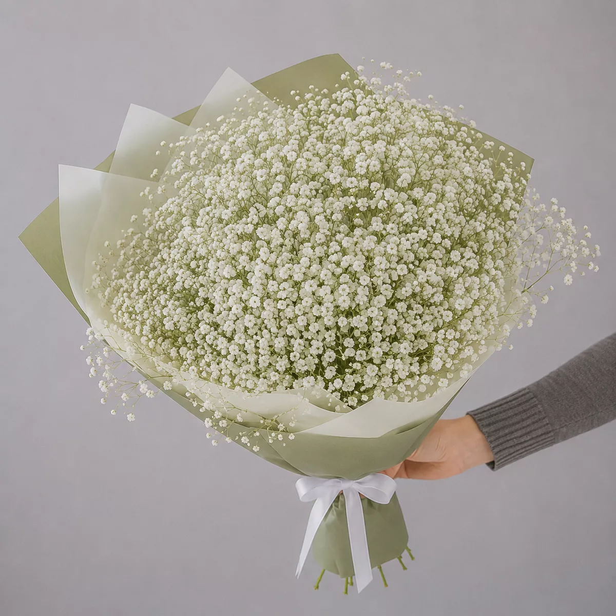 Bouquet of 11 white gypsophila