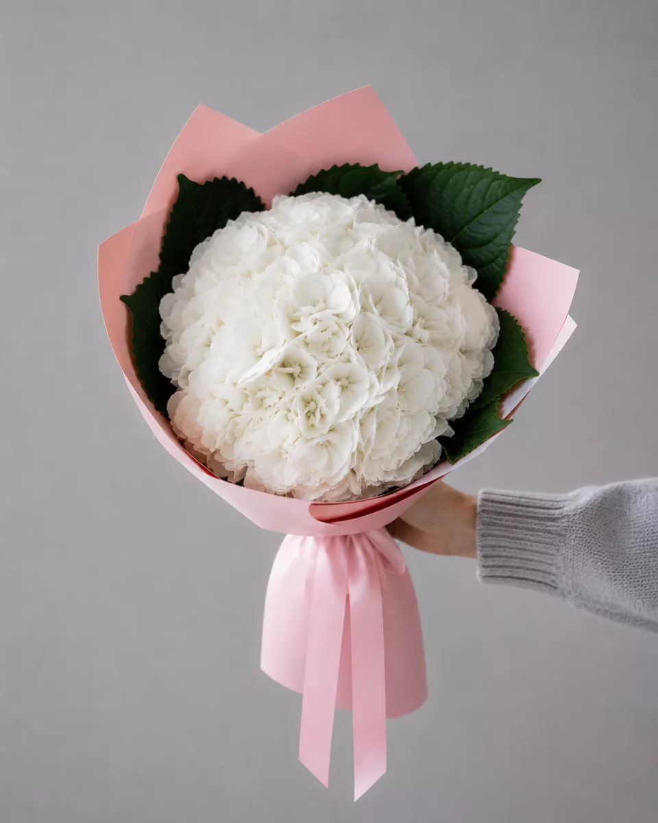 Bouquet of 1 white hydrangeas