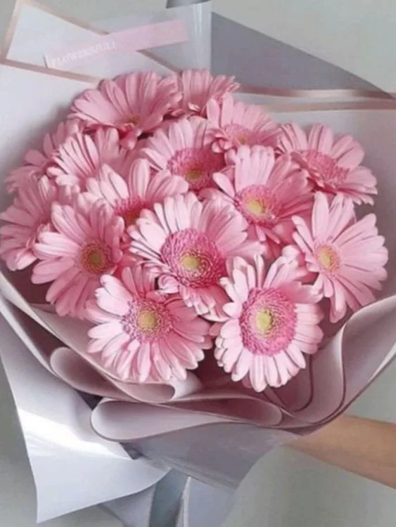 Bouquet of 15 pink gerberas