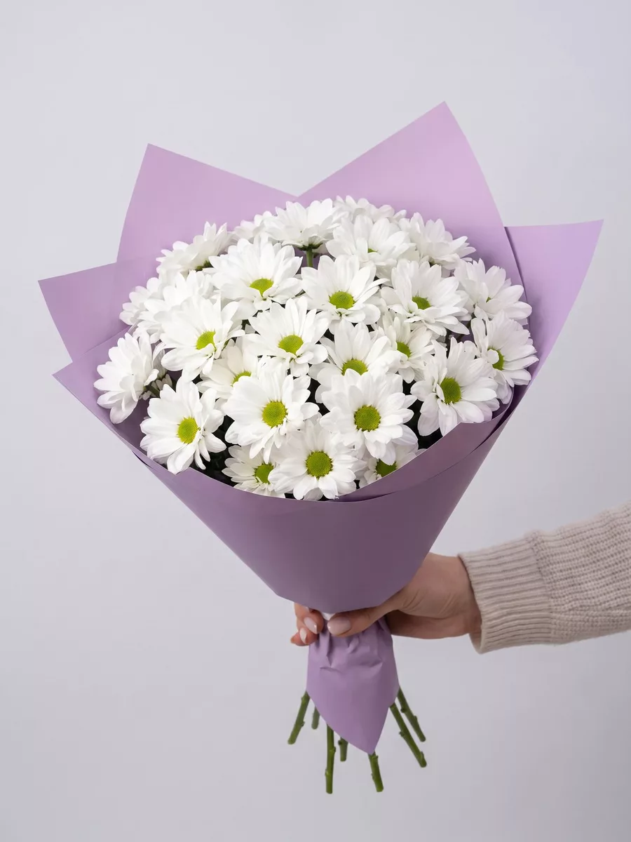 Bouquet of 5 white chrysanthemums