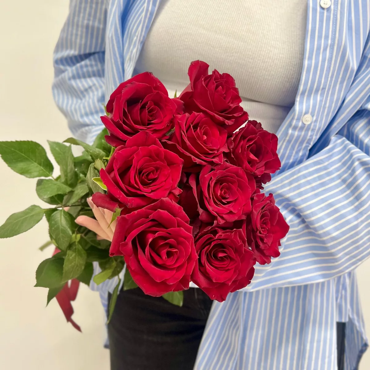 Bouquet of 9 red roses 50 cm
