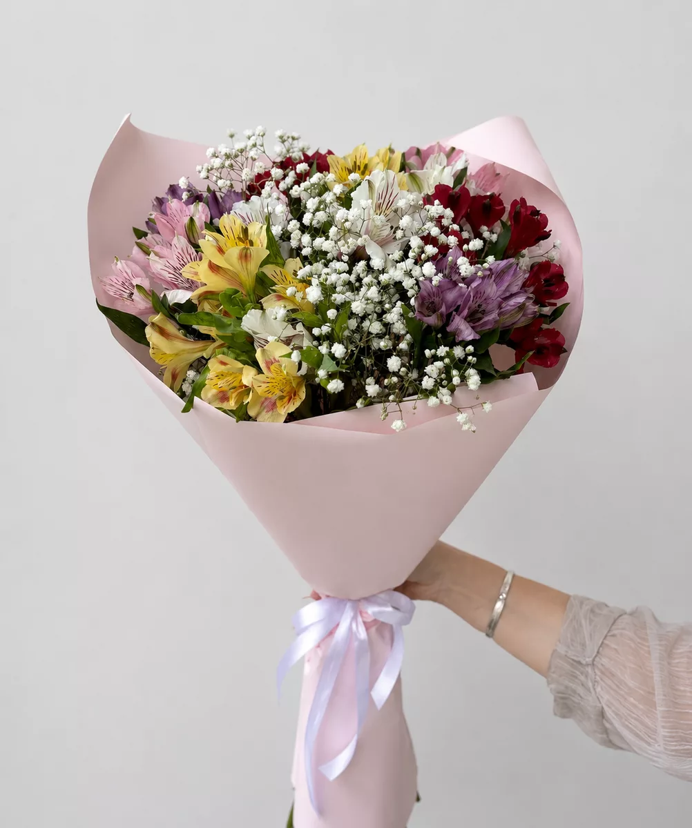 Bouquet of 10 alstroemerias and 3
