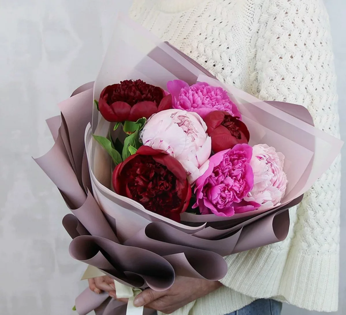 Bouquet of 7 peonies mix