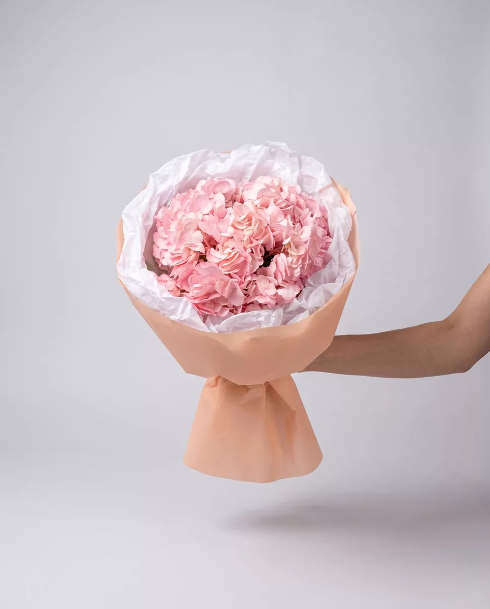 Bouquet of 2 pink hydrangeas