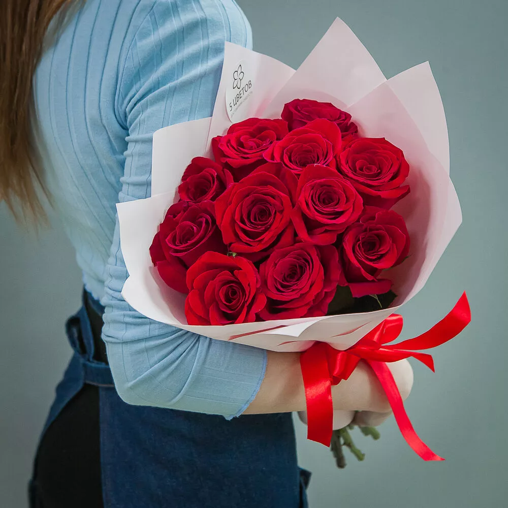 Bouquet of 11 red roses 50 cm