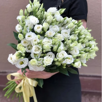 Bouquet of 25 white eustoma
