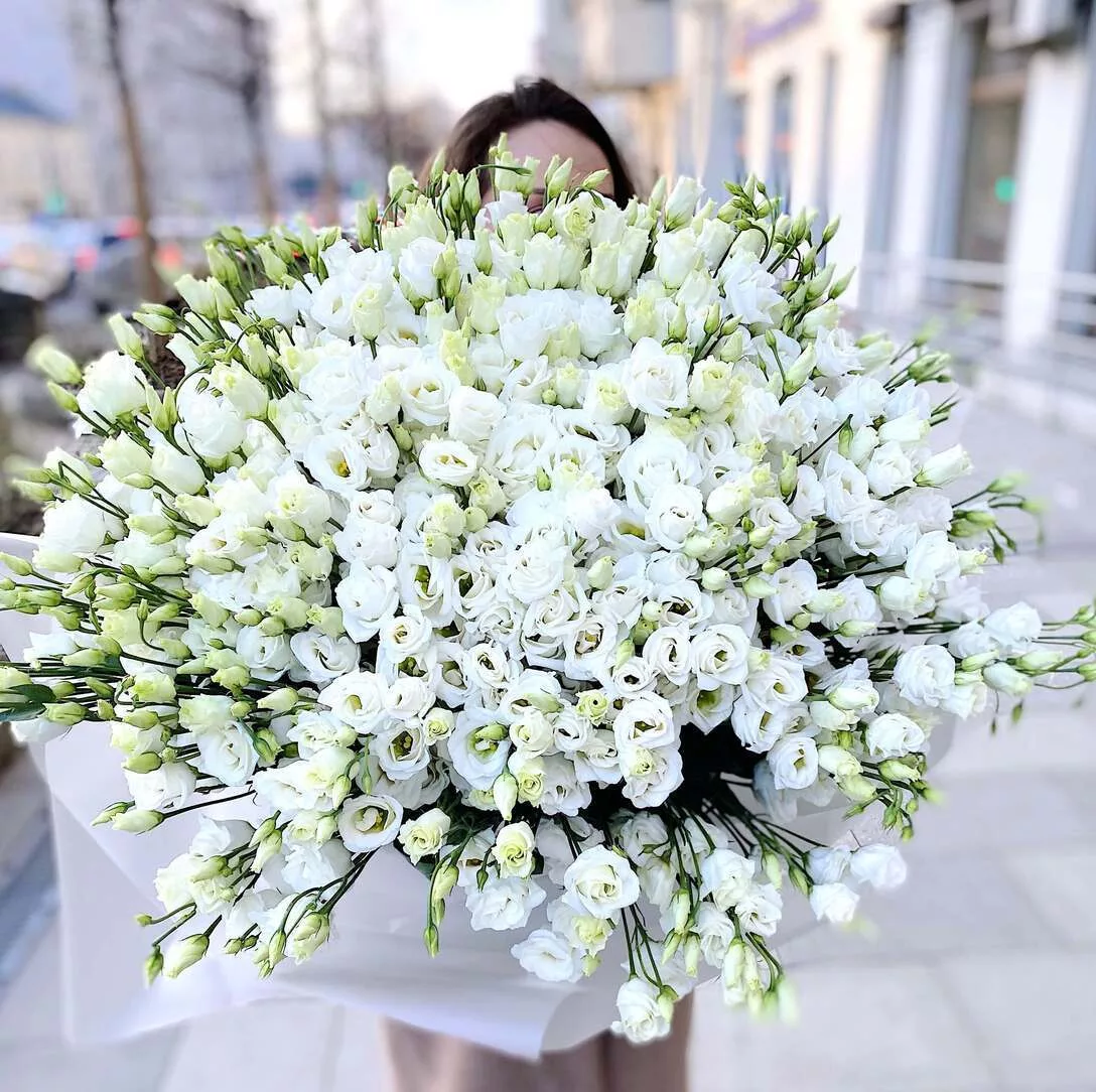 Bouquet of 101 white eustoma