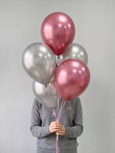5 гелиевых шаров хром