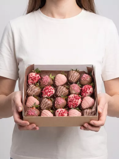 Клубника в шоколаде 20 шт Pink