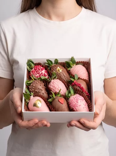 Набор из клубники в шоколаде «Pink » (9 штук)