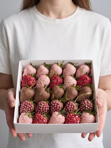 Клубника в шоколаде 25-30 шт (коробка 20*20 см)