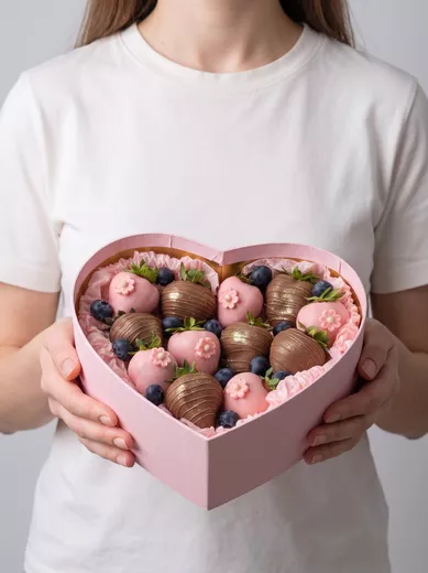 Клубника в шоколаде с голубикой