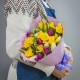 Букет 10 нарциссов и 15 тюльпанов микс