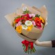 Букет из 25 гербер микс с зеленью