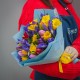 Букет 15 тюльпанов 20 нарциссов 16 ирисов