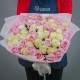 Букет из 51 белой и розовой роза