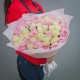 Букет из 51 белой и розовой роза