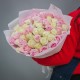 Букет из 51 белой и розовой роза