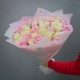 Букет из 51 белой и розовой роза