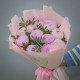 Букет из 11 розовых пионов с фисташкой