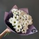 Букет 5 белых хризантем